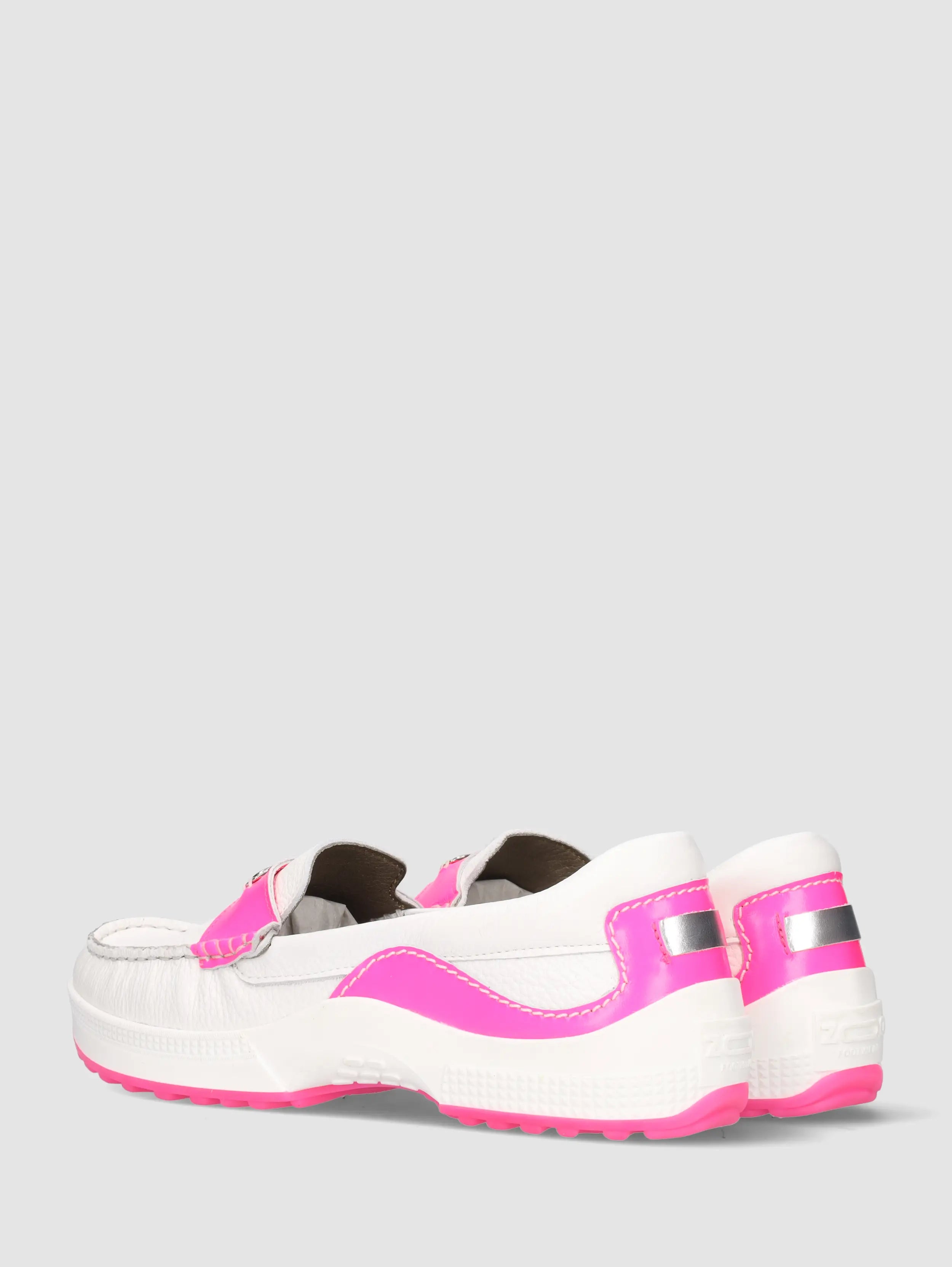 Mia – Mocassins – Dames – Wit/Fuchsia