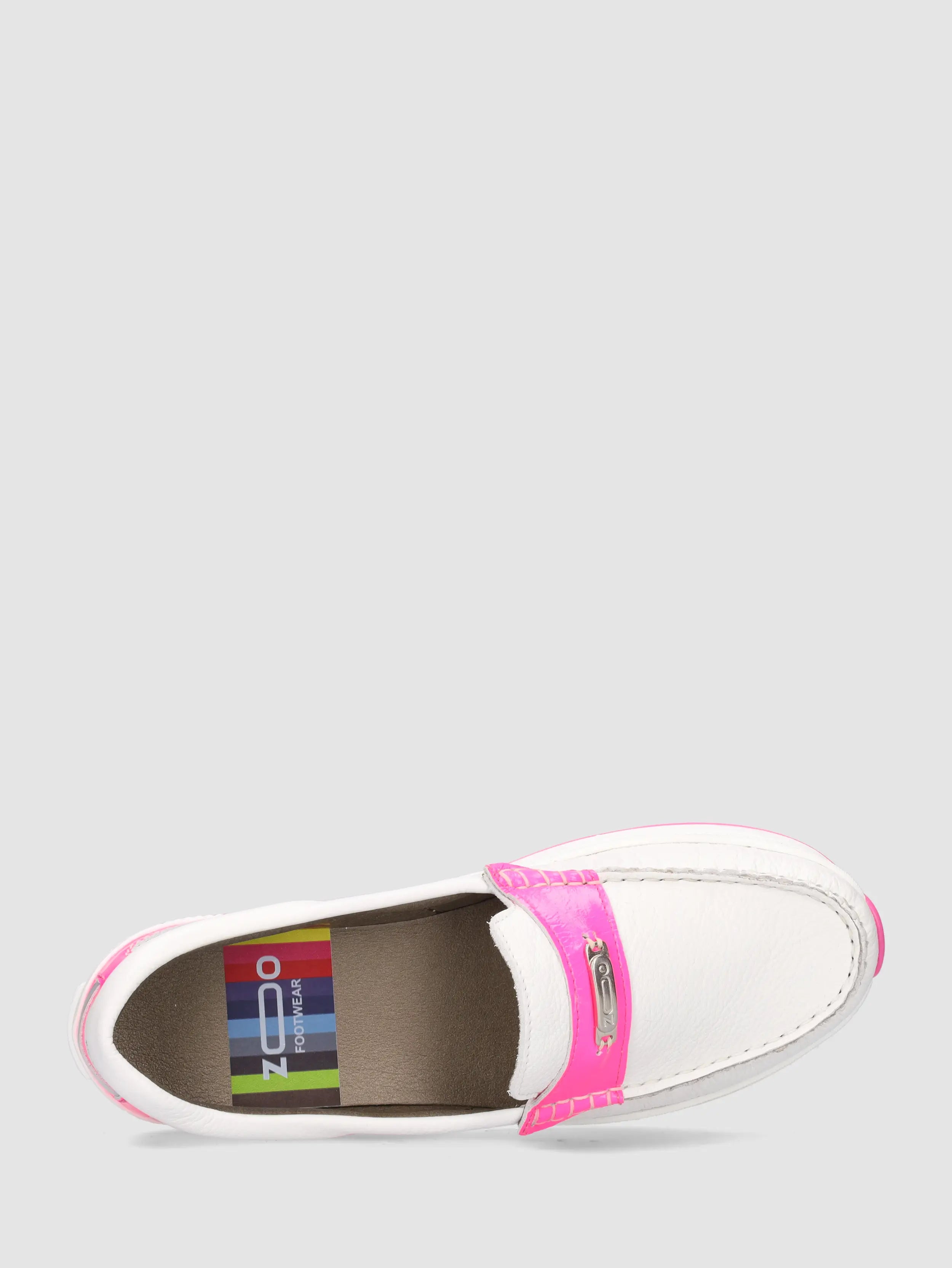 Mia – Mocassins – Dames – Wit/Fuchsia